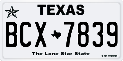 TX license plate BCX7839