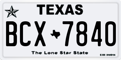 TX license plate BCX7840