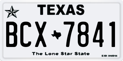 TX license plate BCX7841