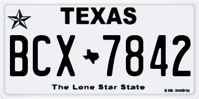 TX license plate BCX7842
