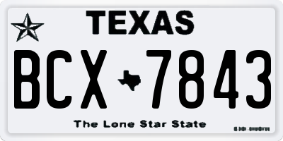 TX license plate BCX7843