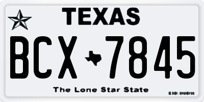 TX license plate BCX7845