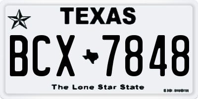 TX license plate BCX7848