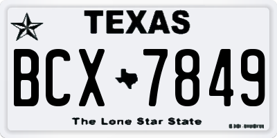 TX license plate BCX7849
