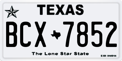 TX license plate BCX7852