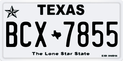 TX license plate BCX7855