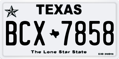 TX license plate BCX7858