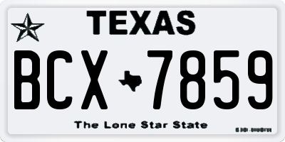 TX license plate BCX7859