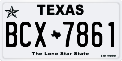TX license plate BCX7861