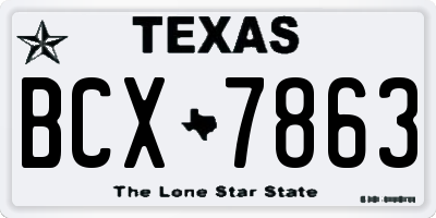 TX license plate BCX7863