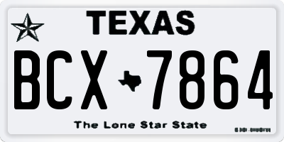 TX license plate BCX7864