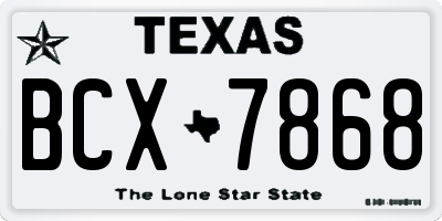 TX license plate BCX7868
