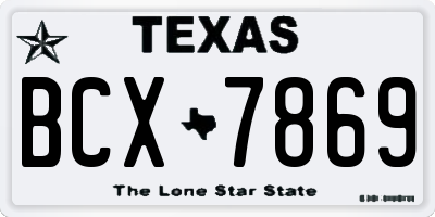 TX license plate BCX7869