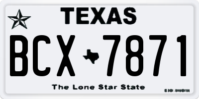 TX license plate BCX7871