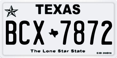 TX license plate BCX7872
