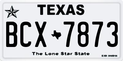 TX license plate BCX7873