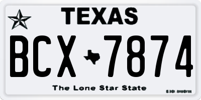 TX license plate BCX7874