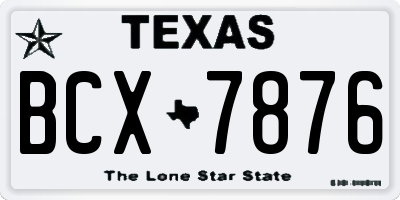 TX license plate BCX7876