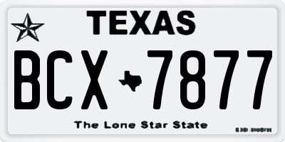 TX license plate BCX7877