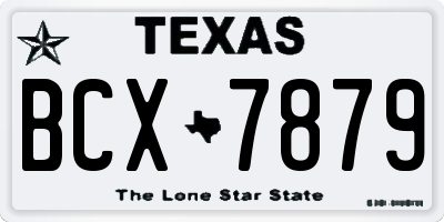 TX license plate BCX7879