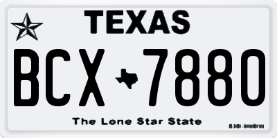 TX license plate BCX7880