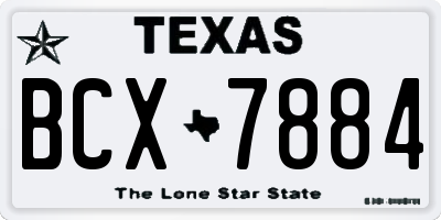 TX license plate BCX7884