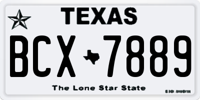 TX license plate BCX7889