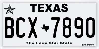 TX license plate BCX7890