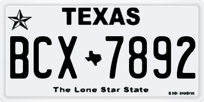 TX license plate BCX7892