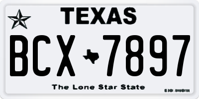 TX license plate BCX7897