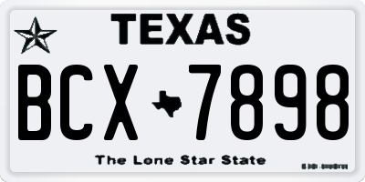 TX license plate BCX7898