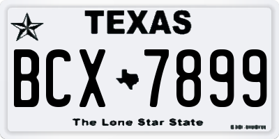 TX license plate BCX7899