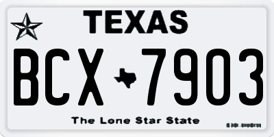 TX license plate BCX7903