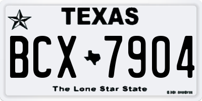 TX license plate BCX7904
