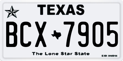 TX license plate BCX7905