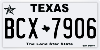 TX license plate BCX7906