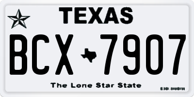 TX license plate BCX7907