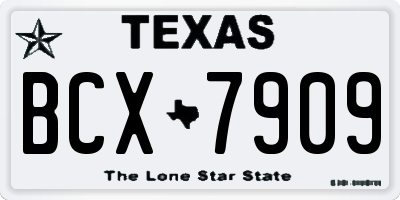 TX license plate BCX7909