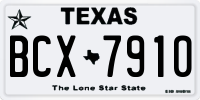 TX license plate BCX7910