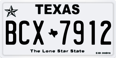 TX license plate BCX7912