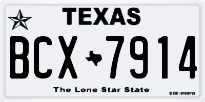 TX license plate BCX7914