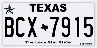 TX license plate BCX7915