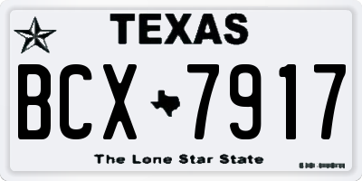 TX license plate BCX7917
