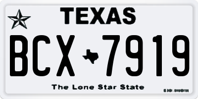 TX license plate BCX7919