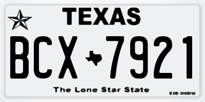 TX license plate BCX7921