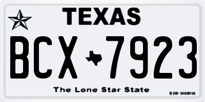 TX license plate BCX7923