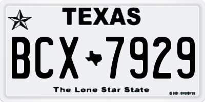 TX license plate BCX7929