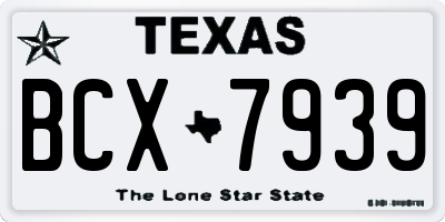 TX license plate BCX7939