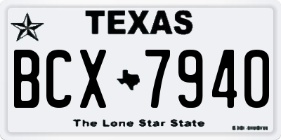 TX license plate BCX7940