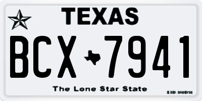 TX license plate BCX7941